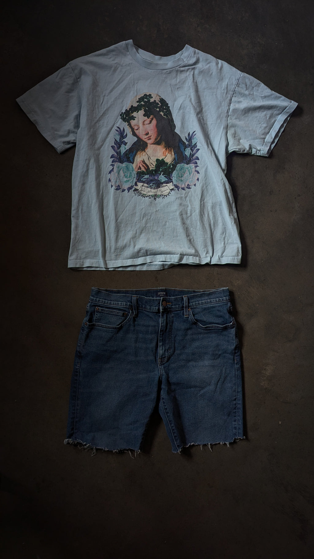J-Crew Cutoffs W/Golf Graphic Tee