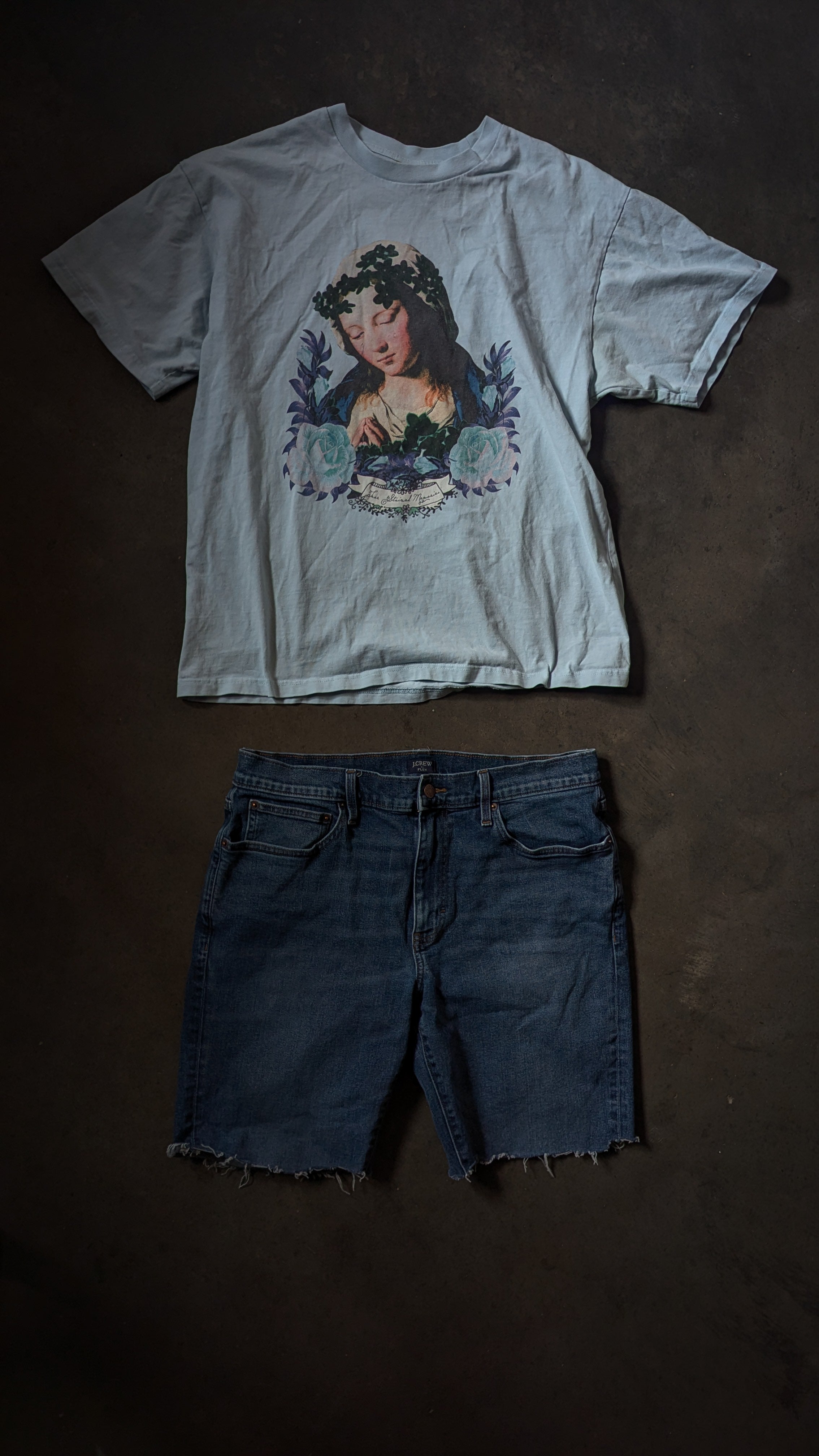 J-Crew Cutoffs W/Golf Graphic Tee