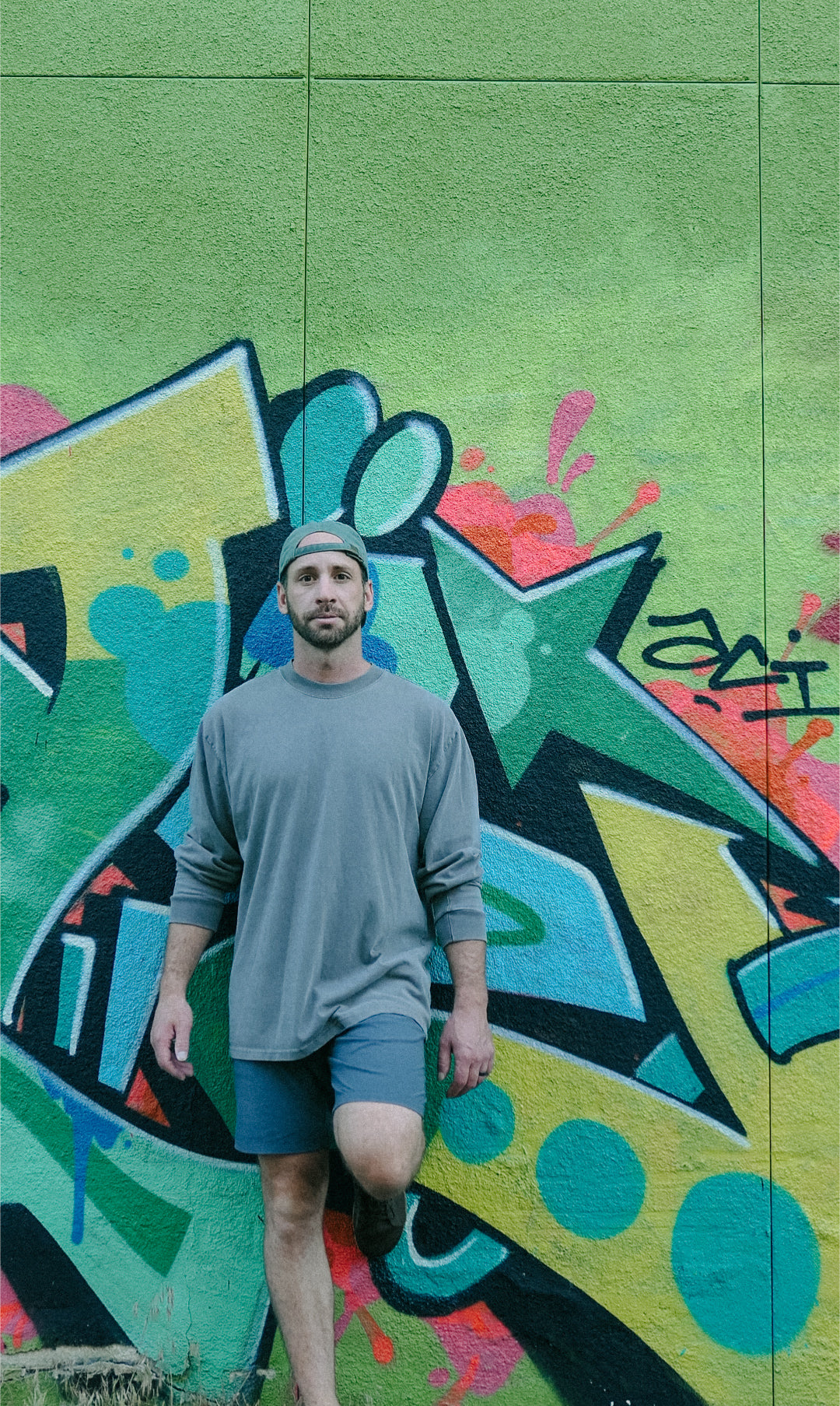 J-Crew Shorts W/Heavyweight Long Sleeve + Green Cap